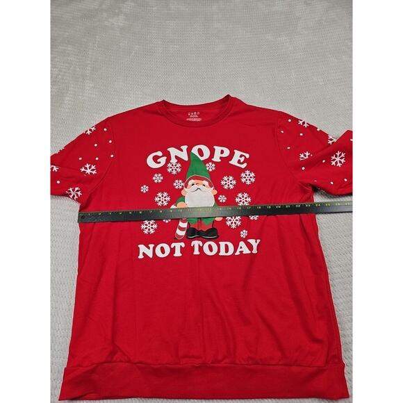 Ugly Christmas Sweatshirt Womens 2X Gnope Not Today Gnome Snowflakes - Picture 3 of 7